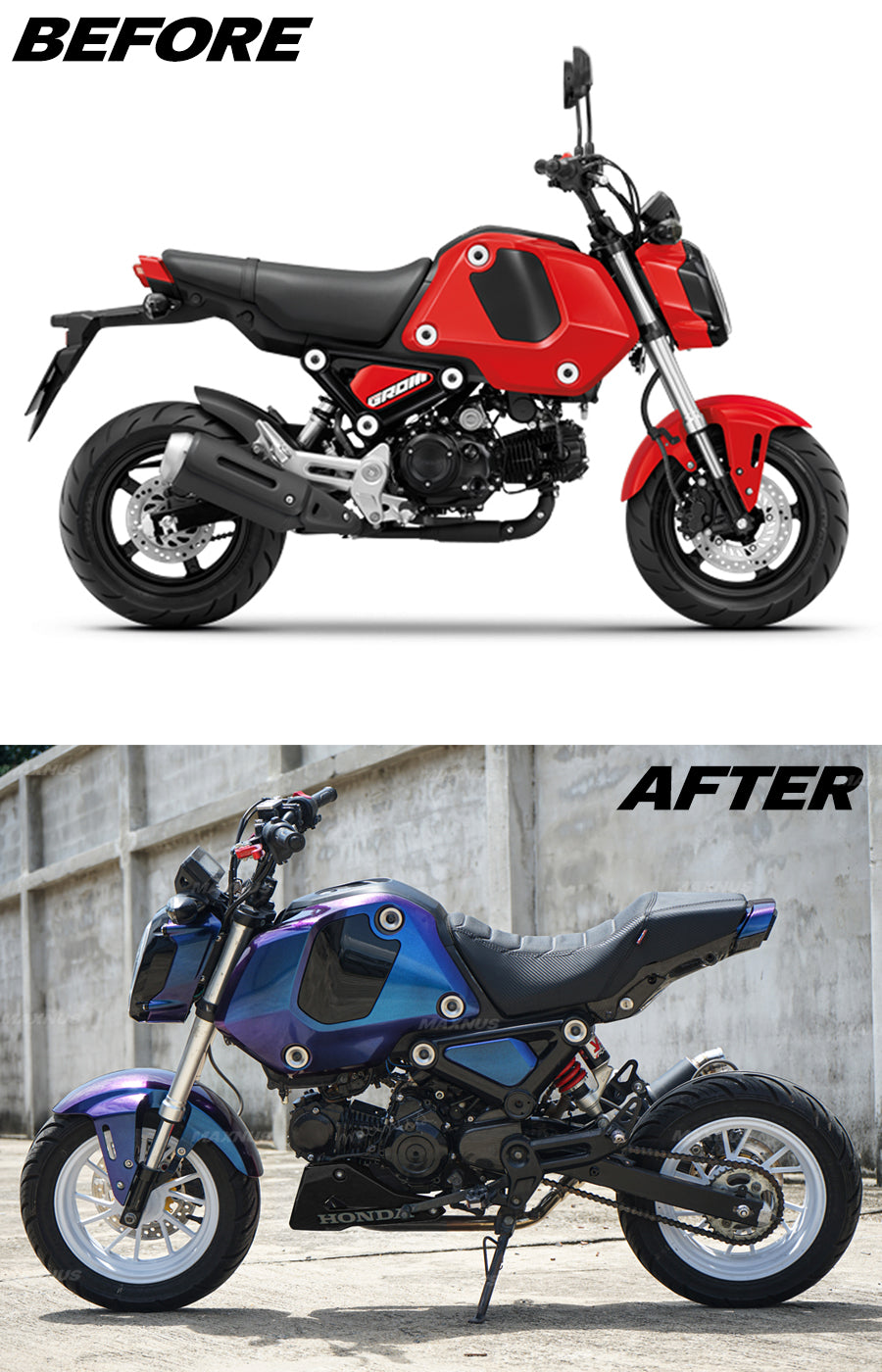 ชุดสี สีม่วงเอฟเฟค HONDA NEW GROM 125 2022-2024