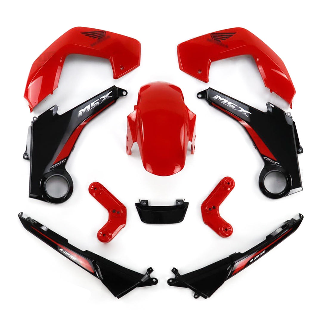 ชุดสีแดงตัดดำพร้อมสติ๊กเกอร์ สำหรับ HONDA MSX 125 2012-2015