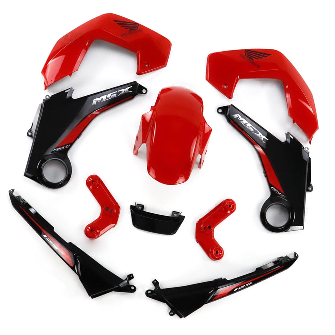 ชุดสีแดงตัดดำพร้อมสติ๊กเกอร์ สำหรับ HONDA MSX 125 2012-2015