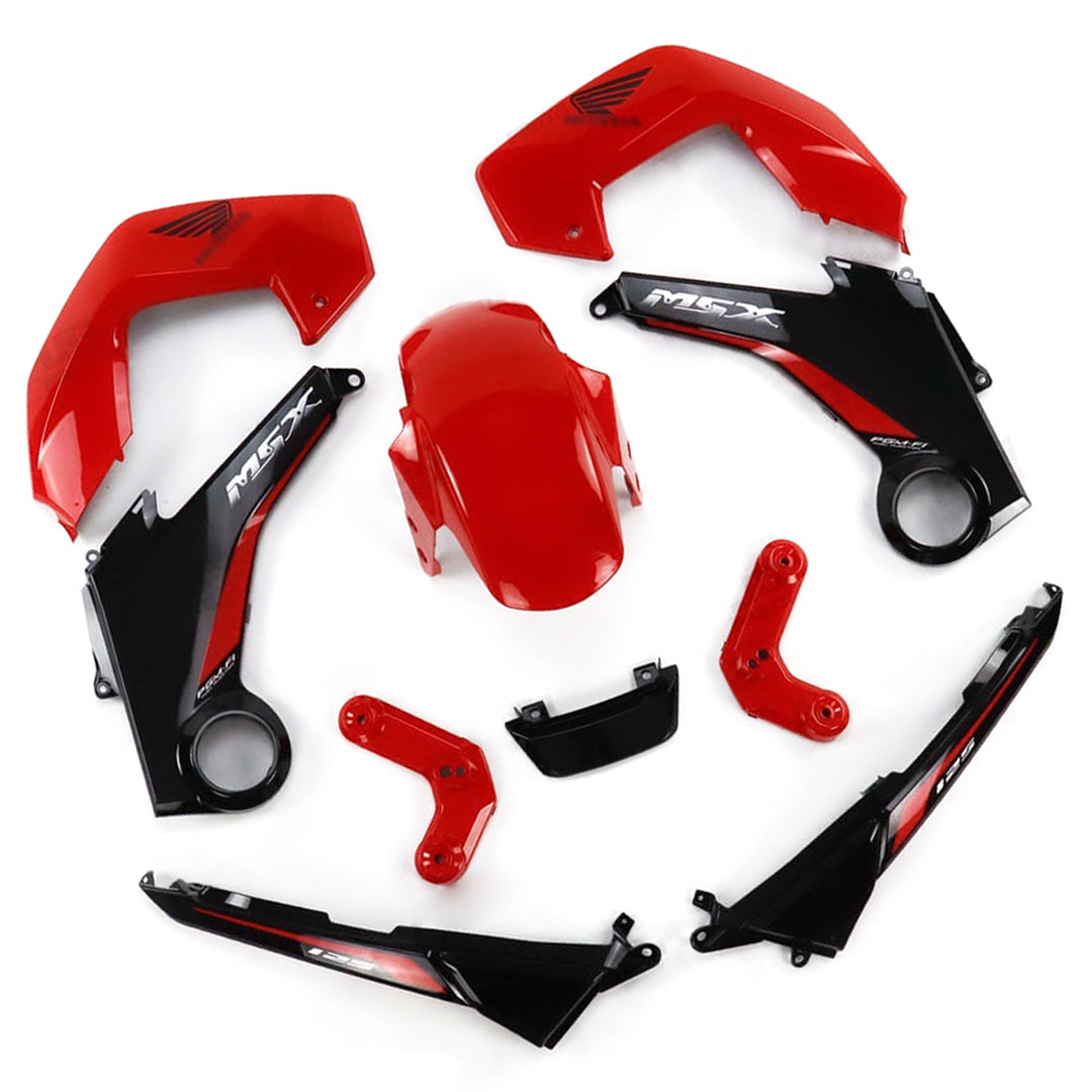 ชุดสีแดงตัดดำพร้อมสติ๊กเกอร์ สำหรับ HONDA MSX 125 2012-2015